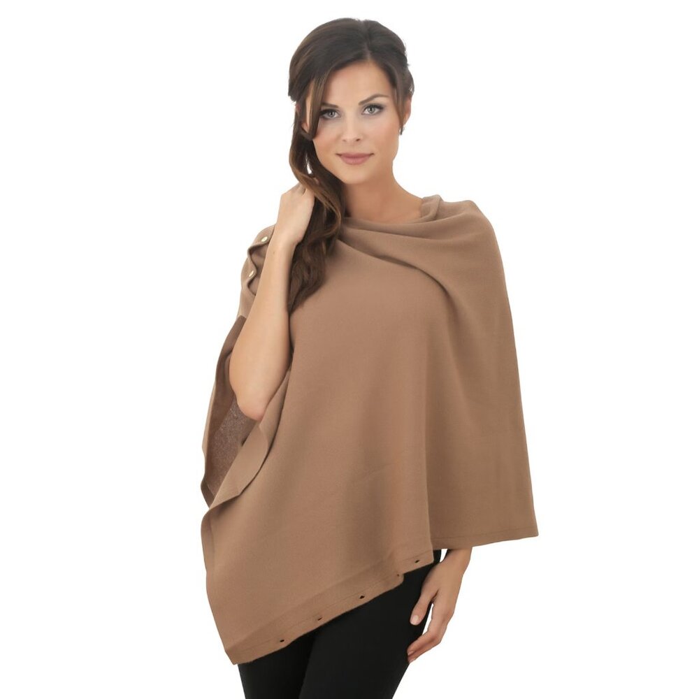 Mac&Lou Convertible Cashmere Poncho Brown